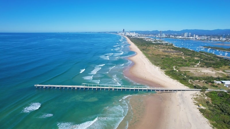 Aerial view of The Spit, Gold Coast, Australia